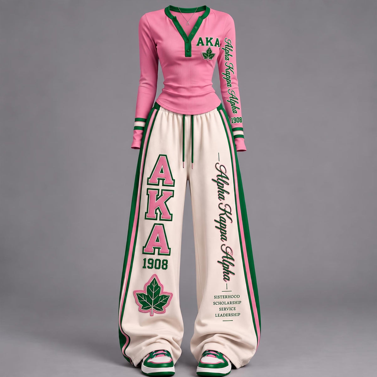 Varsity Chic Henley Two-Piece Set HCT APT AKA 2509263
