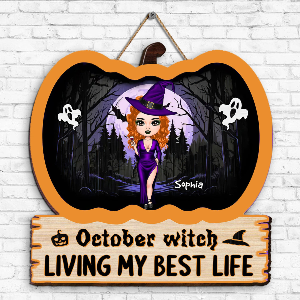 Custom October Birthday Door Sign, Queens Are Born In October Gifts, Halloween Door Sign